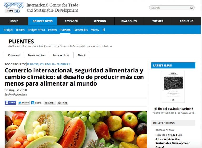 Comercio internacional, seguridad alimentaria y cambio climático: el desafío de producir más con menos para alimentar al mundo